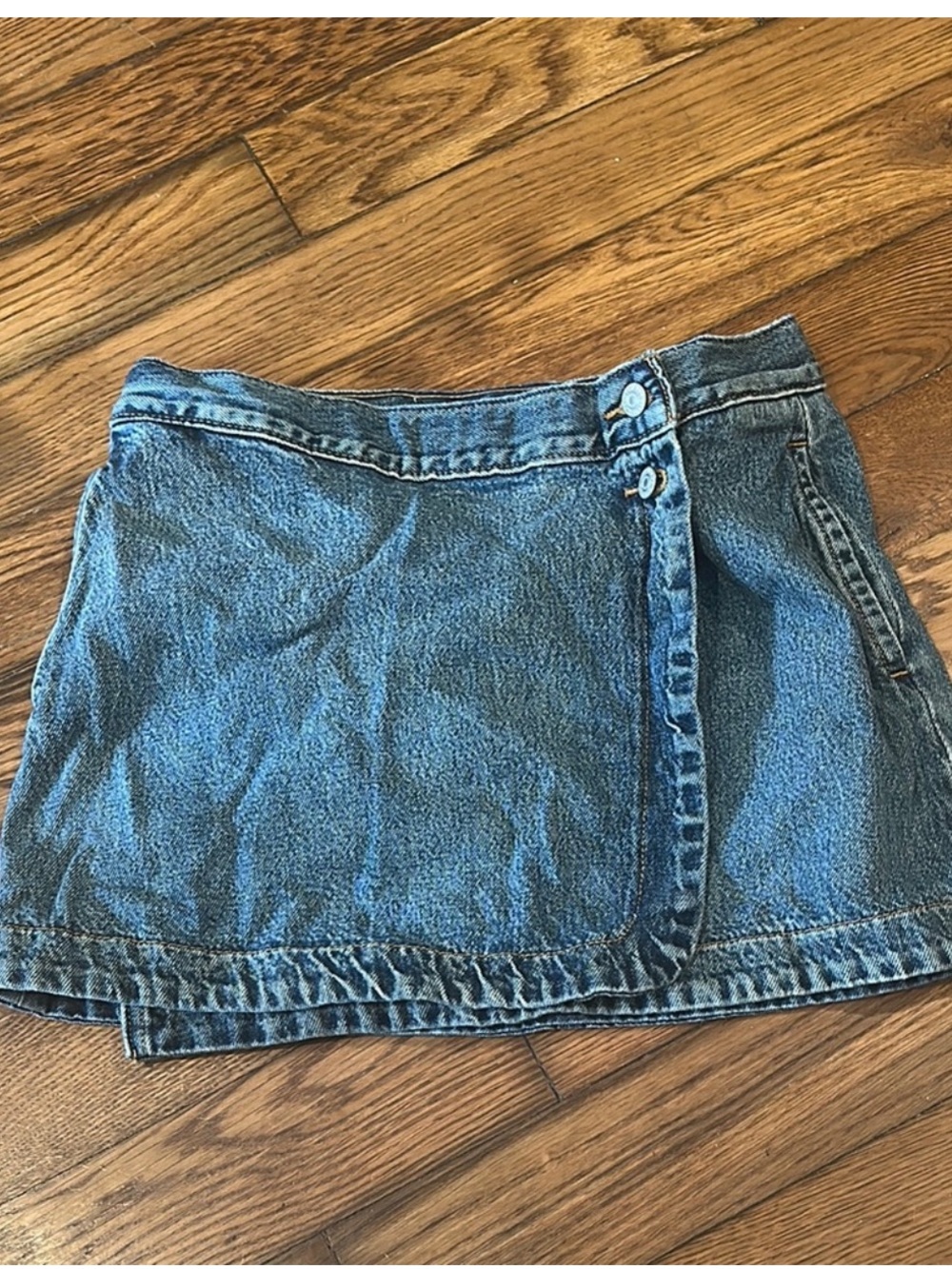 Levi's Blue Denim Mini Skirt with Wrap Front